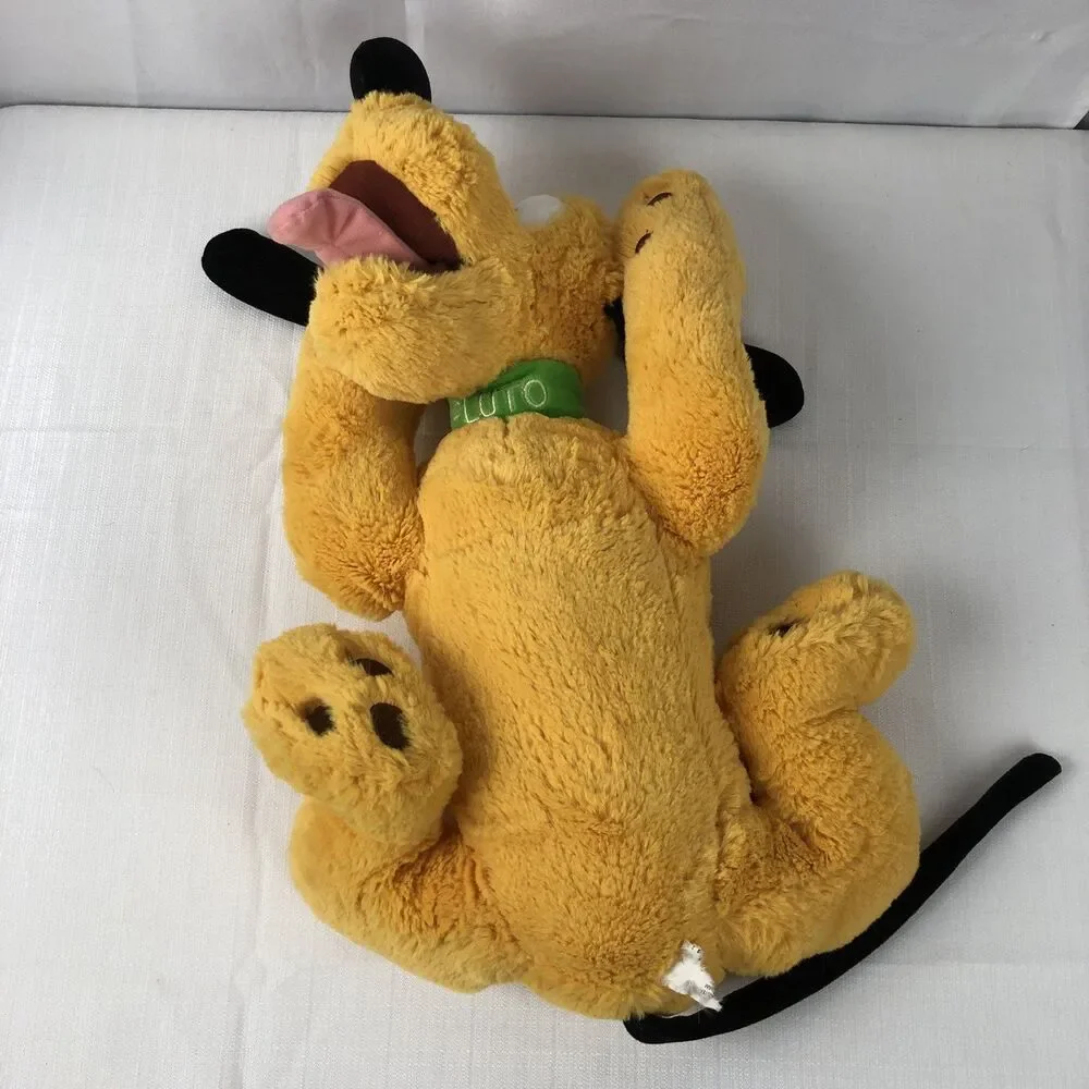 Authentic Disney Store Original Pluto Plush 16” Laying Down Stuffed Animal Dog